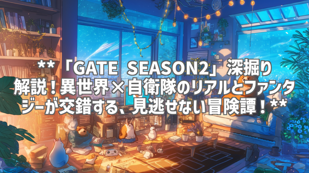 **「GATE SEASON2」深掘り解説！異世界×自衛隊のリアルとファンタジーが交錯する、見逃せない冒険譚！**