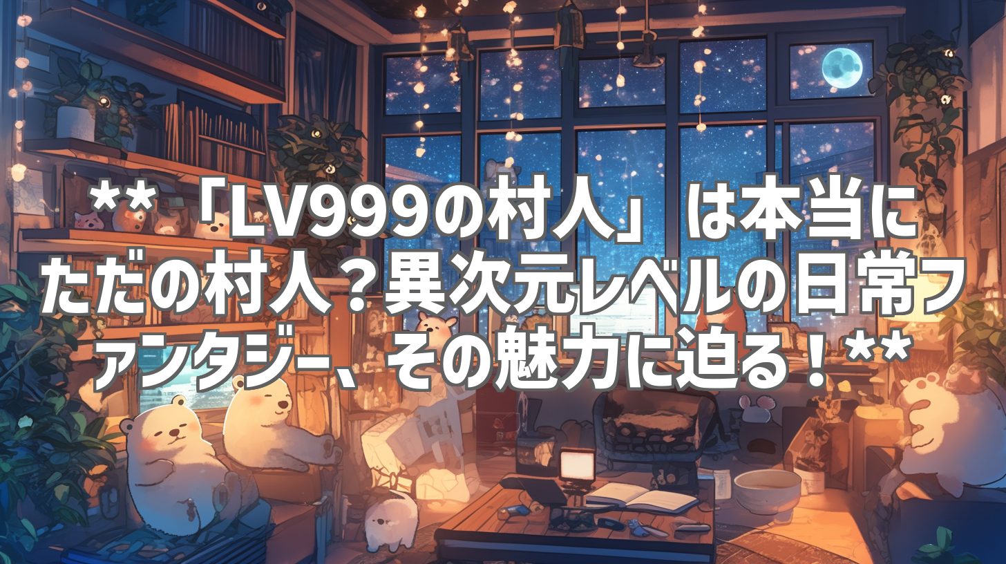 **「LV999の村人」は本当にただの村人？異次元レベルの日常ファンタジー、その魅力に迫る！**