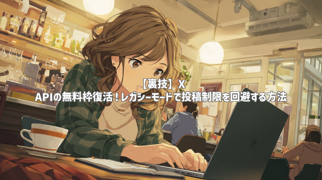 【裏技】X APIの無料枠復活！レガシーモードで投稿制限を回避する方法