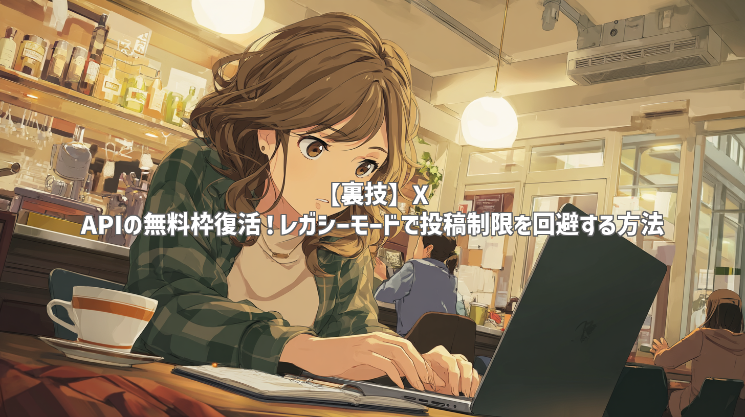【裏技】X APIの無料枠復活！レガシーモードで投稿制限を回避する方法