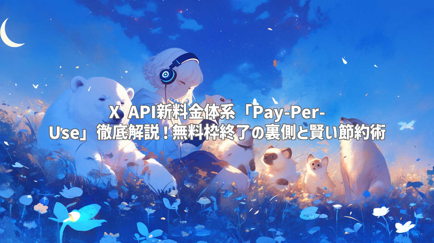 X API新料金体系「Pay-Per-Use」徹底解説！無料枠終了の裏側と賢い節約術