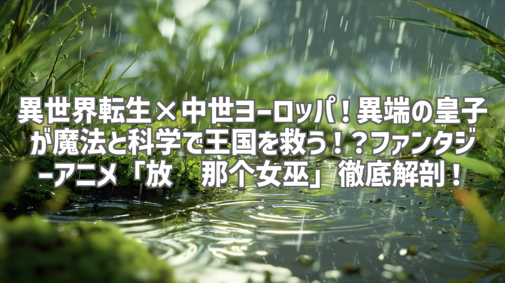 異世界転生×中世ヨーロッパ！異端の皇子が魔法と科学で王国を救う！？ファンタジーアニメ「放开那个女巫」徹底解剖！