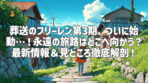 葬送のフリーレン第3期、ついに始動…！永遠の旅路はどこへ向かう？最新情報＆見どころ徹底解剖！
