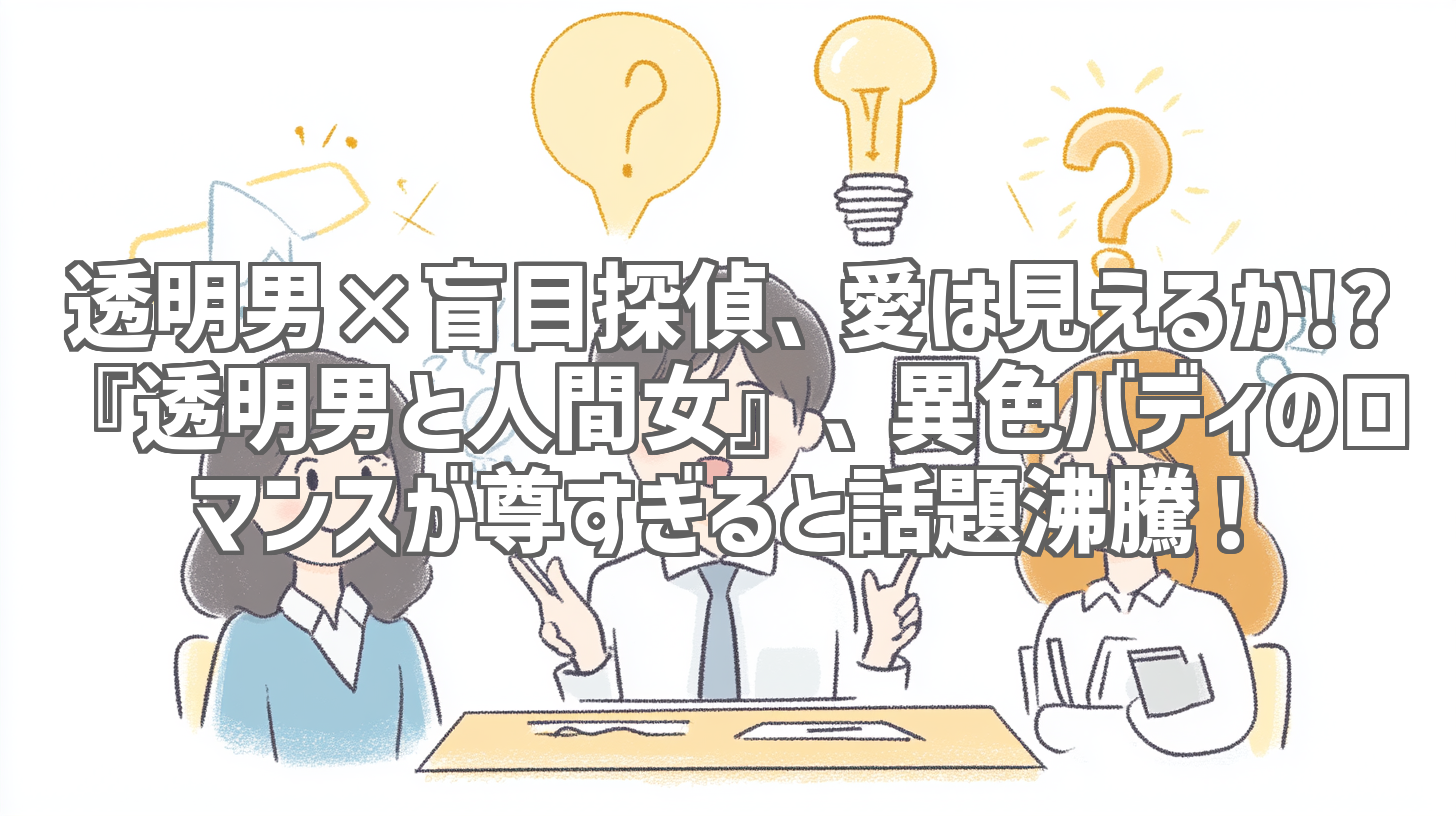 透明男×盲目探偵、愛は見えるか!? 『透明男と人間女』、異色バディのロマンスが尊すぎると話題沸騰！