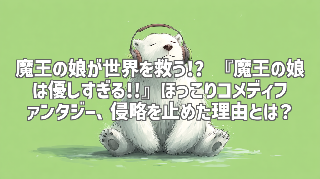 魔王の娘が世界を救う!? 『魔王の娘は優しすぎる!!』ほっこりコメディファンタジー、侵略を止めた理由とは？