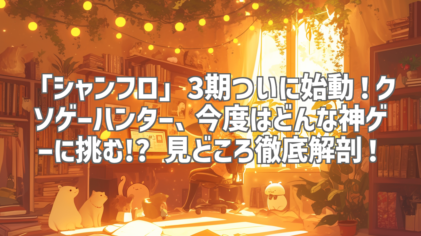 「シャンフロ」3期ついに始動!クソゲーハンター、今度はどんな神ゲーに挑む!? 見どころ徹底解剖!
