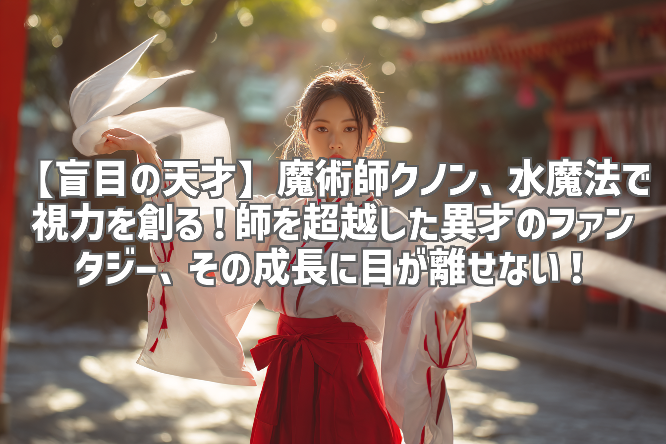 【盲目の天才】魔術師クノン、水魔法で視力を創る！師を超越した異才のファンタジー、その成長に目が離せない！