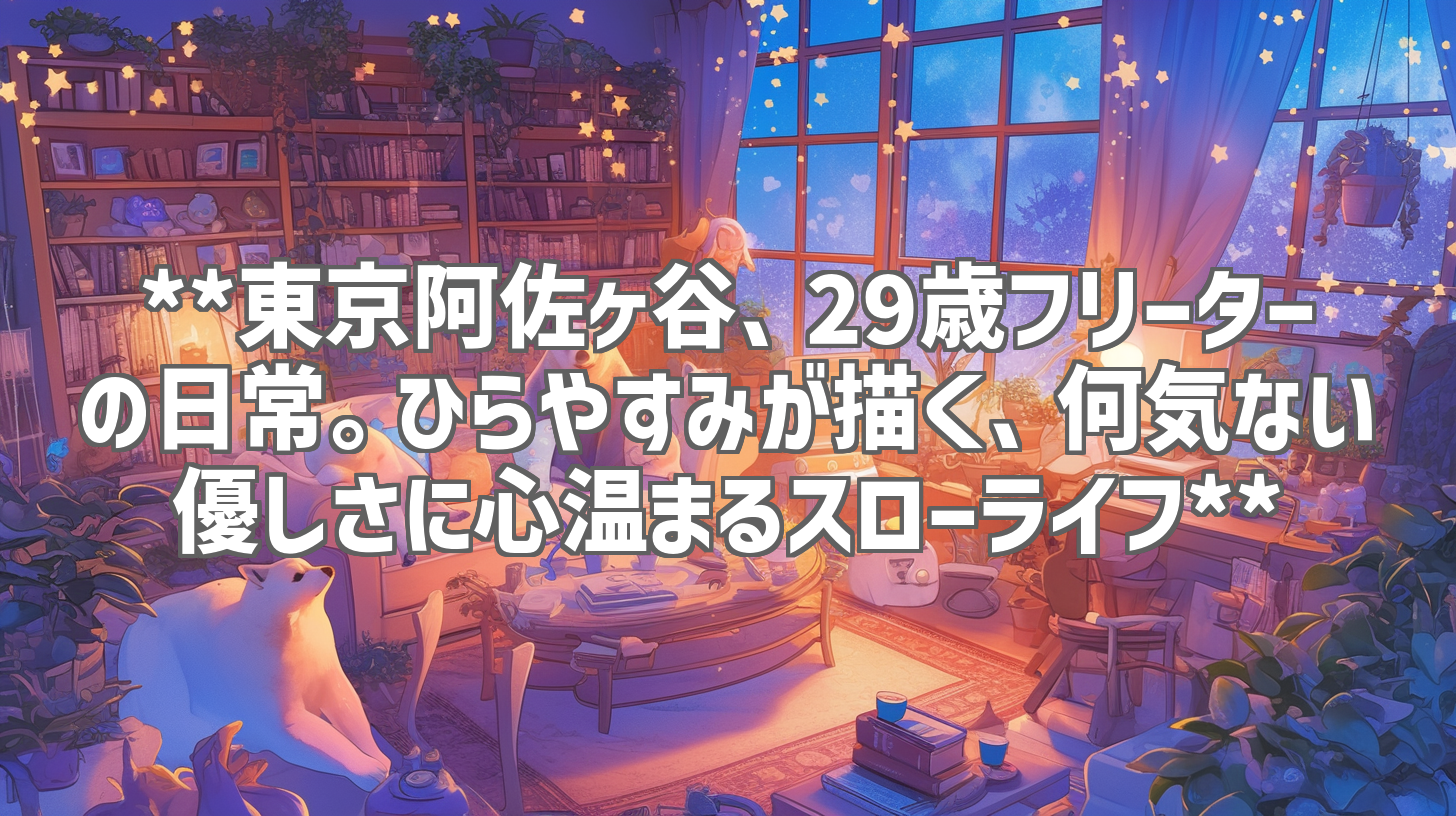 **東京阿佐ヶ谷、29歳フリーターの日常。ひらやすみが描く、何気ない優しさに心温まるスローライフ**