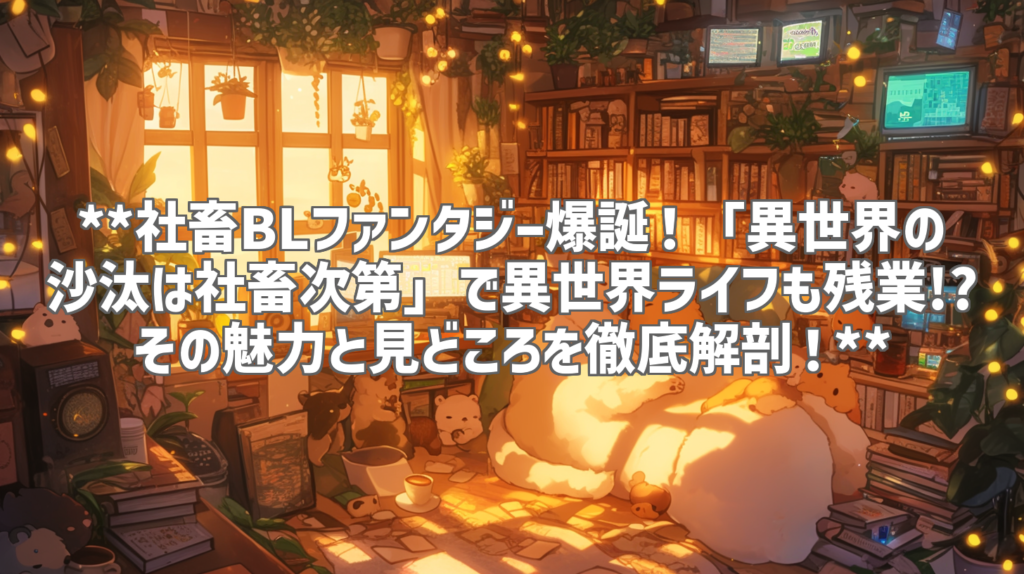 **社畜BLファンタジー爆誕！「異世界の沙汰は社畜次第」で異世界ライフも残業!? その魅力と見どころを徹底解剖！**