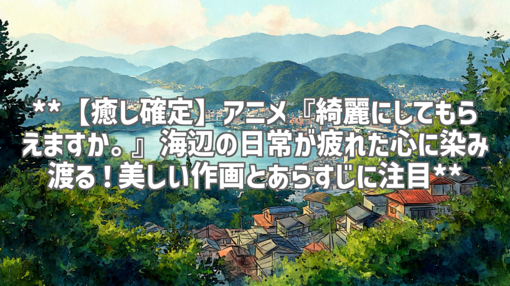 **【癒し確定】アニメ『綺麗にしてもらえますか。』海辺の日常が疲れた心に染み渡る！美しい作画とあらすじに注目**