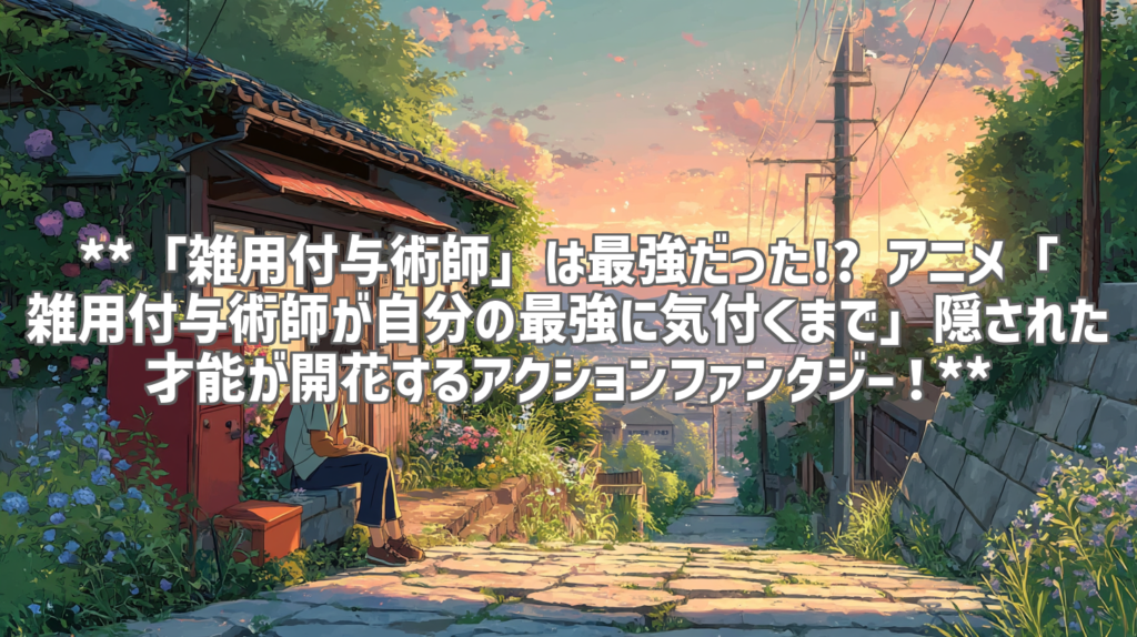 **「雑用付与術師」は最強だった!? アニメ「雑用付与術師が自分の最強に気付くまで」隠された才能が開花するアクションファンタジー！**
