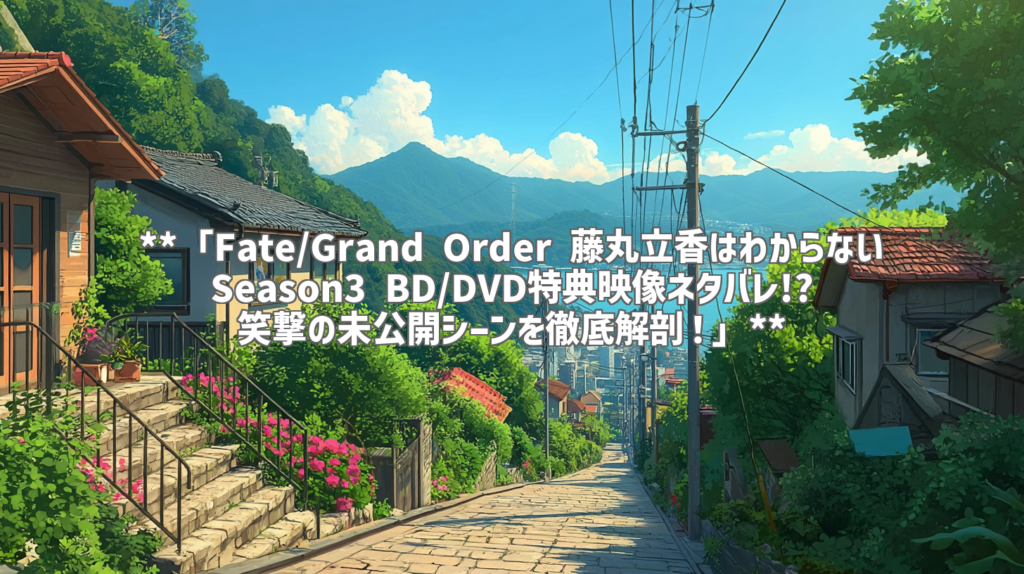 **「Fate/Grand Order 藤丸立香はわからない Season3 BD/DVD特典映像ネタバレ!? 笑撃の未公開シーンを徹底解剖！」**