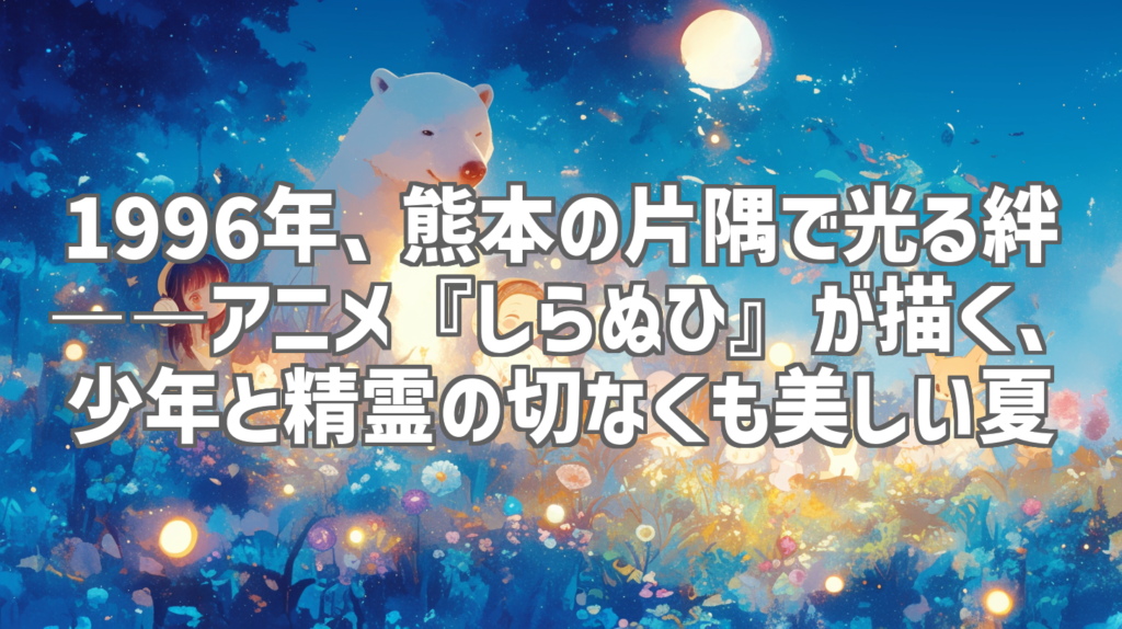1996年、熊本の片隅で光る絆――アニメ『しらぬひ』が描く、少年と精霊の切なくも美しい夏