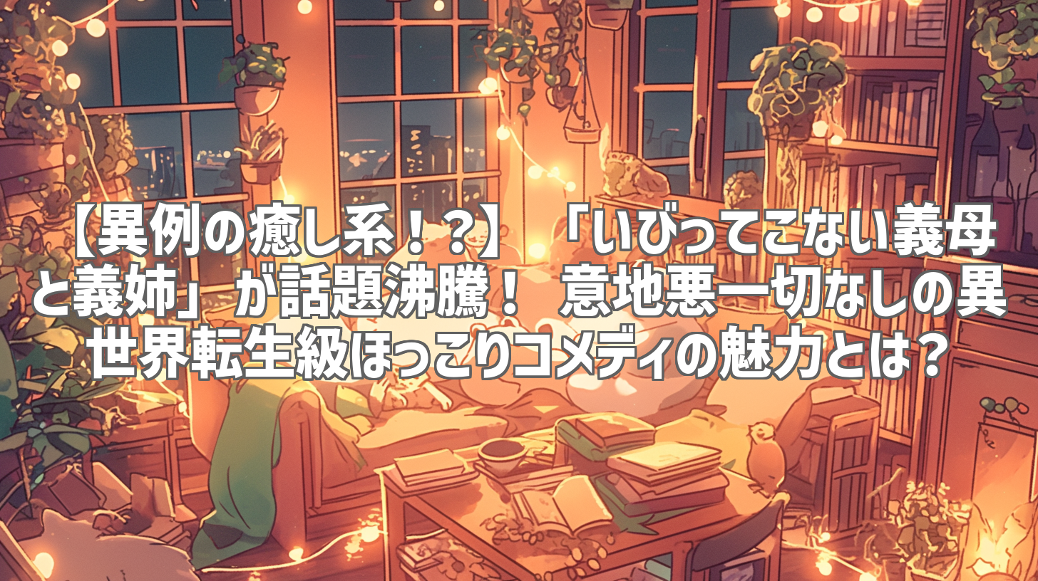【異例の癒し系!?】「いびってこない義母と義姉」が話題沸騰! 意地悪一切なしの異世界転生級ほっこりコメディの魅力とは?