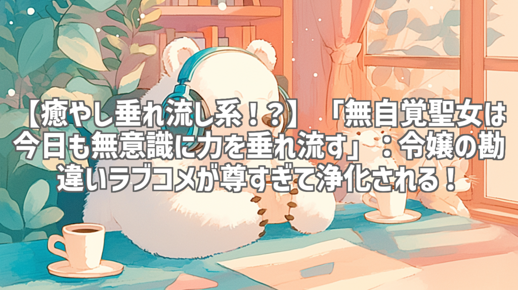 【癒やし垂れ流し系！？】「無自覚聖女は今日も無意識に力を垂れ流す」：令嬢の勘違いラブコメが尊すぎて浄化される！