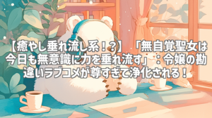 【癒やし垂れ流し系！？】「無自覚聖女は今日も無意識に力を垂れ流す」：令嬢の勘違いラブコメが尊すぎて浄化される！