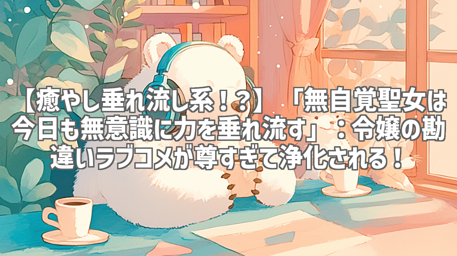 【癒やし垂れ流し系！？】「無自覚聖女は今日も無意識に力を垂れ流す」：令嬢の勘違いラブコメが尊すぎて浄化される！