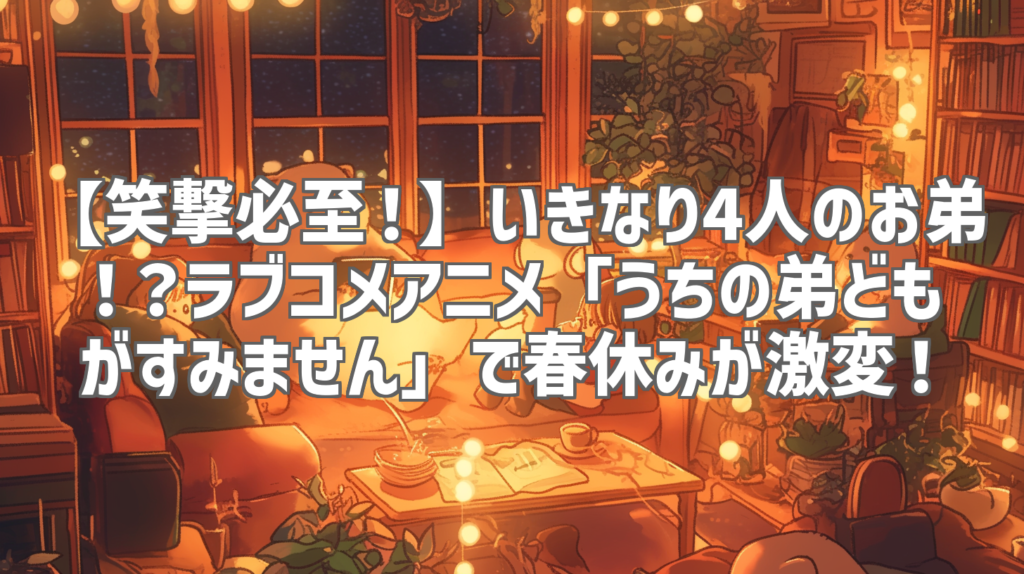 【笑撃必至！】いきなり4人のお弟！？ラブコメアニメ「うちの弟どもがすみません」で春休みが激変！