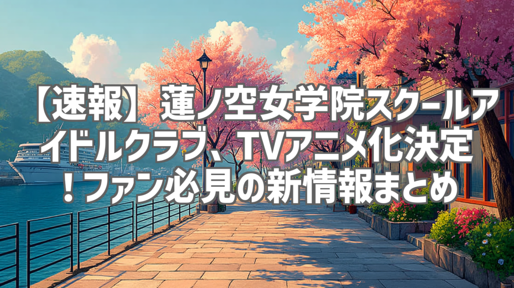 【速報】蓮ノ空女学院スクールアイドルクラブ、TVアニメ化決定！ファン必見の新情報まとめ