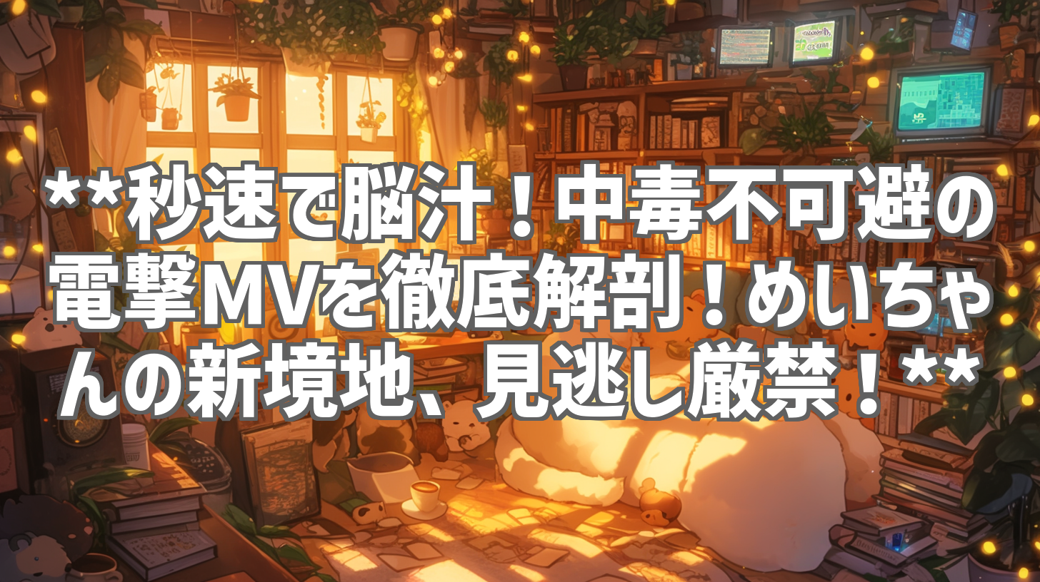 **秒速で脳汁！中毒不可避の電撃MVを徹底解剖！めいちゃんの新境地、見逃し厳禁！**