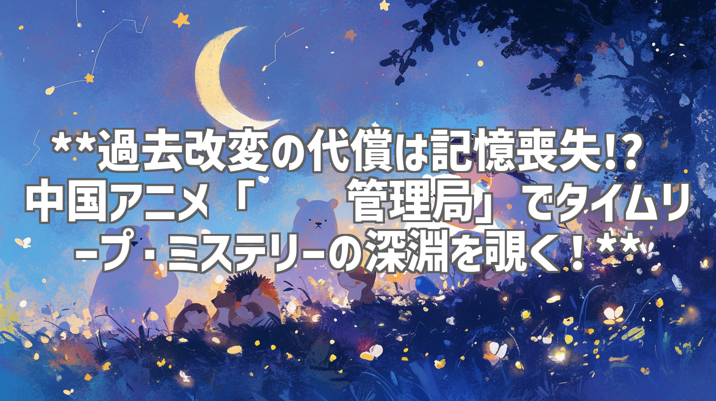 **過去改変の代償は記憶喪失!? 中国アニメ「记忆管理局」でタイムリープ・ミステリーの深淵を覗く！**