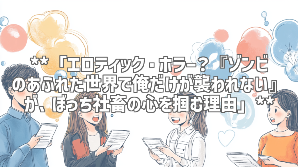 **「エロティック・ホラー？『ゾンビのあふれた世界で俺だけが襲われない』が、ぼっち社畜の心を掴む理由」**
