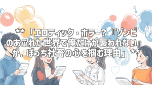 **「エロティック・ホラー？『ゾンビのあふれた世界で俺だけが襲われない』が、ぼっち社畜の心を掴む理由」**