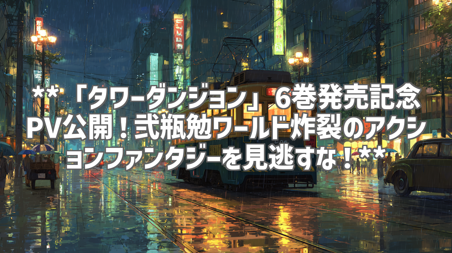 **「タワーダンジョン」6巻発売記念PV公開！弐瓶勉ワールド炸裂のアクションファンタジーを見逃すな！**