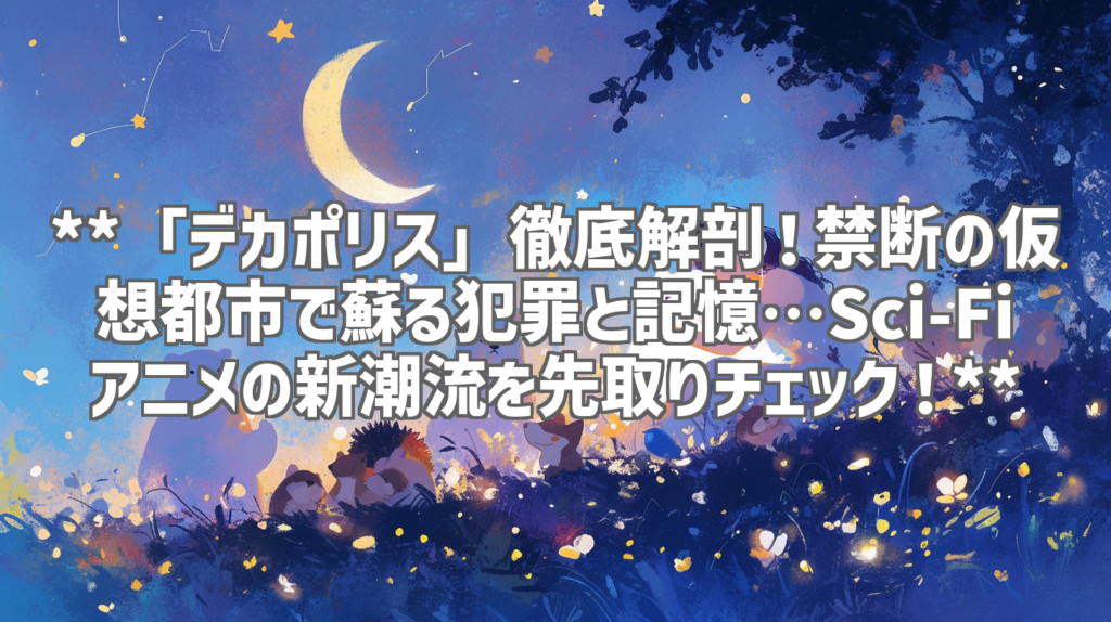 **「デカポリス」徹底解剖！禁断の仮想都市で蘇る犯罪と記憶…Sci-Fiアニメの新潮流を先取りチェック！**