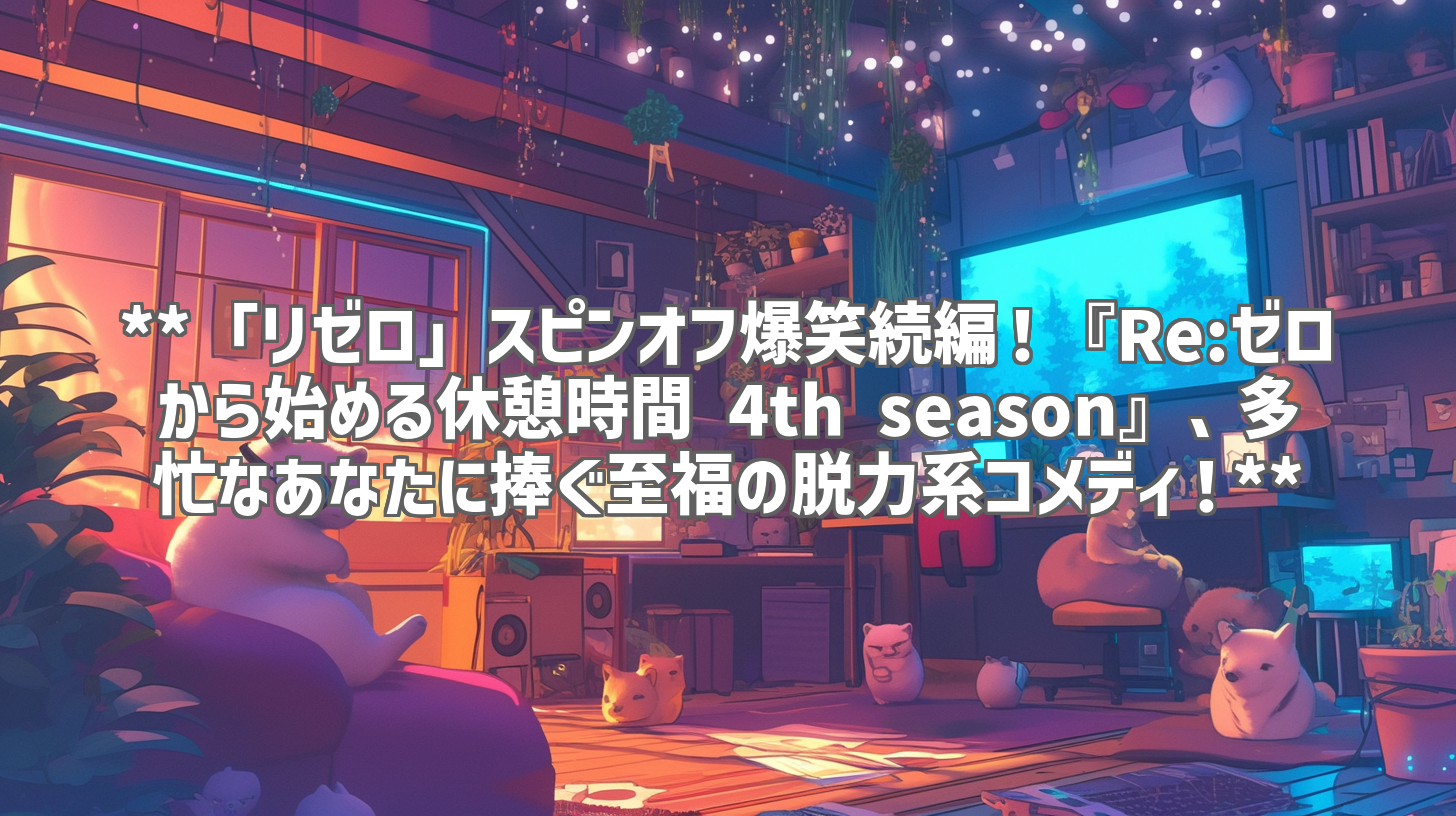 **「リゼロ」スピンオフ爆笑続編!『Re:ゼロから始める休憩時間 4th season』、多忙なあなたに捧ぐ至福の脱力系コメディ!**