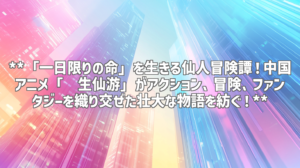 **「一日限りの命」を生きる仙人冒険譚！中国アニメ「长生仙游」がアクション、冒険、ファンタジーを織り交ぜた壮大な物語を紡ぐ！**