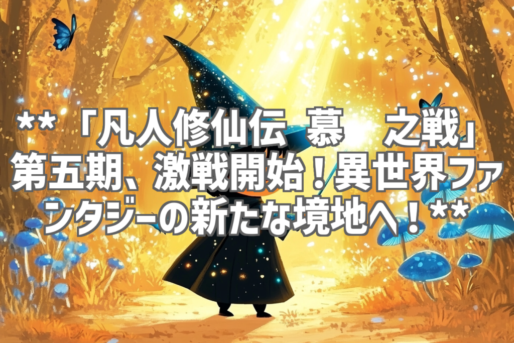 **「凡人修仙伝 慕兰之戦」第五期、激戦開始！異世界ファンタジーの新たな境地へ！**