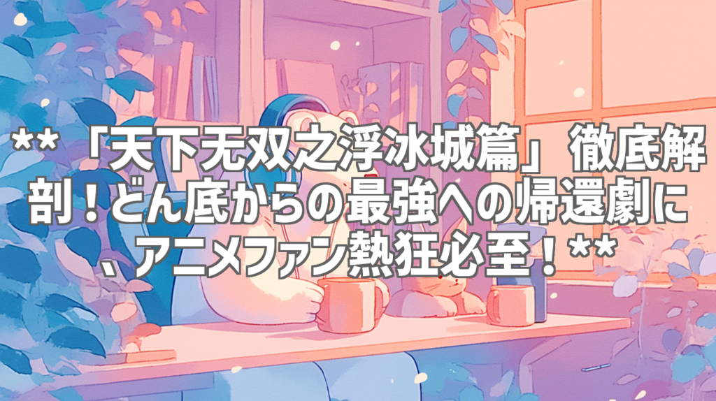 **「天下无双之浮冰城篇」徹底解剖！どん底からの最強への帰還劇に、アニメファン熱狂必至！**
