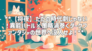 **【将夜】ただの時代劇じゃない！異能バトル×策略渦巻くダークファンタジーの世界へ没入せよ！**