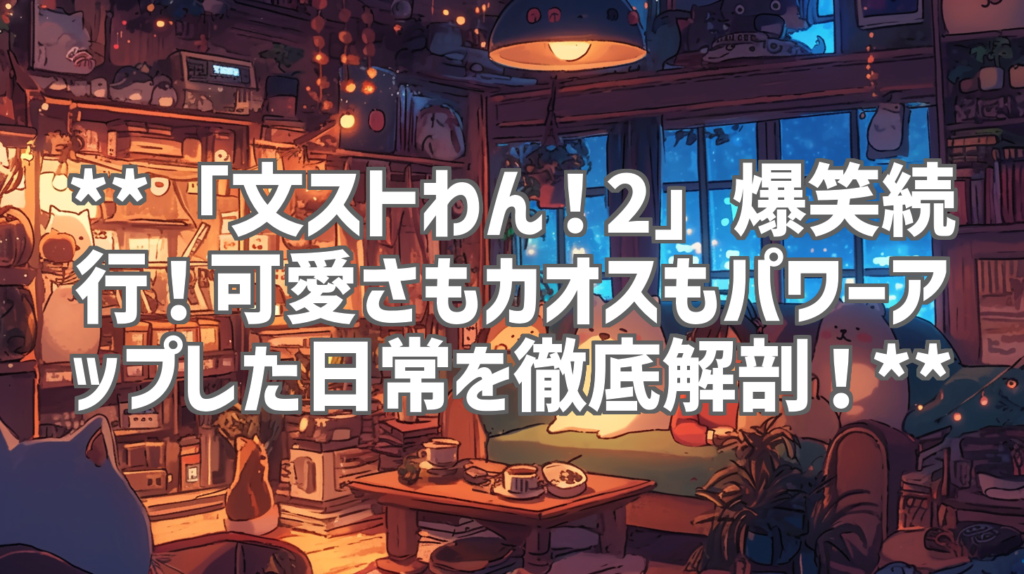 **「文ストわん！2」爆笑続行！可愛さもカオスもパワーアップした日常を徹底解剖！**