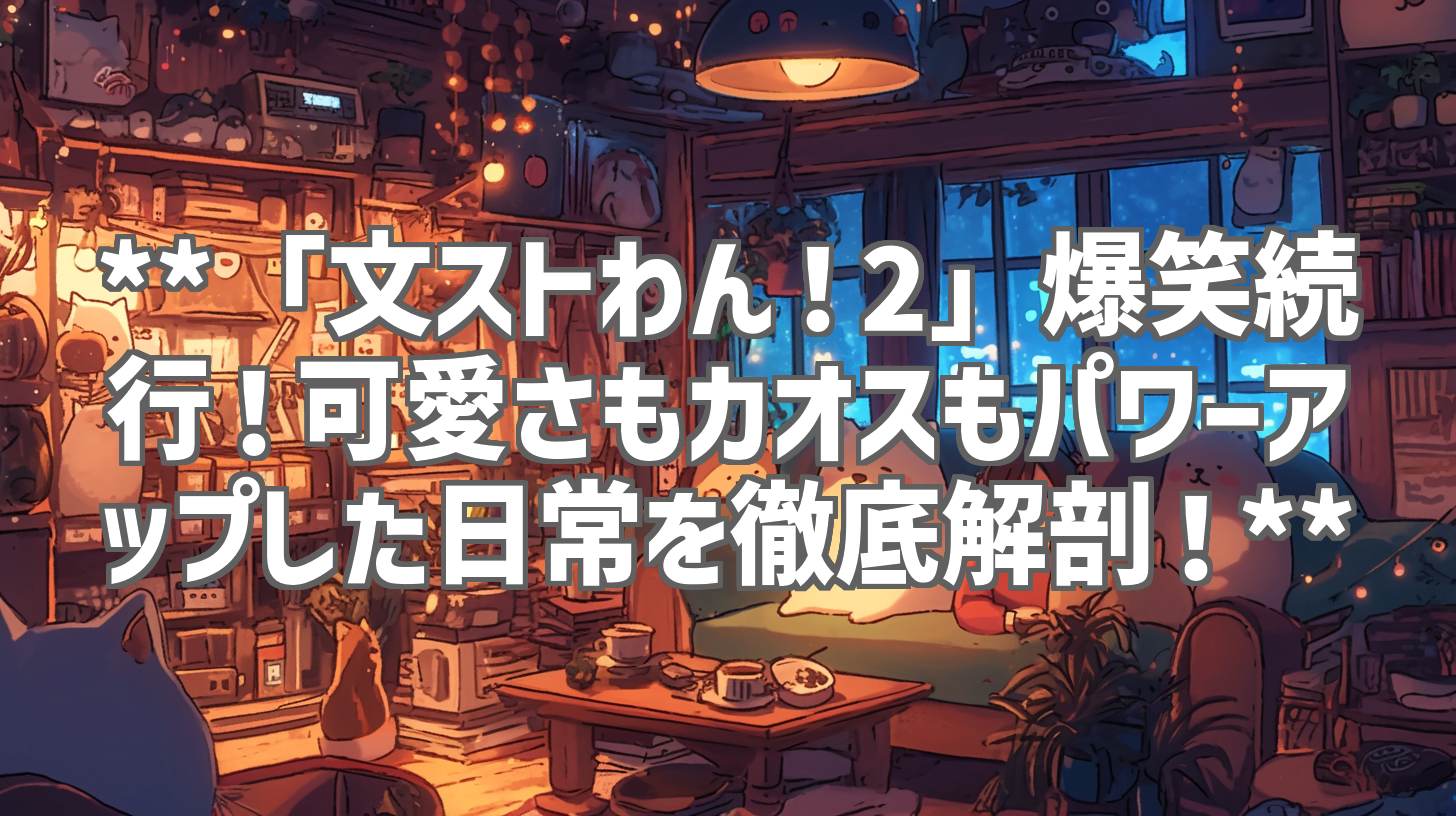 **「文ストわん！2」爆笑続行！可愛さもカオスもパワーアップした日常を徹底解剖！**