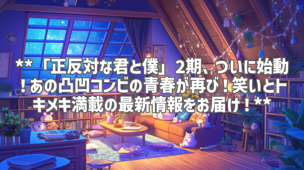 **「正反対な君と僕」2期、ついに始動！あの凸凹コンビの青春が再び！笑いとトキメキ満載の最新情報をお届け！**