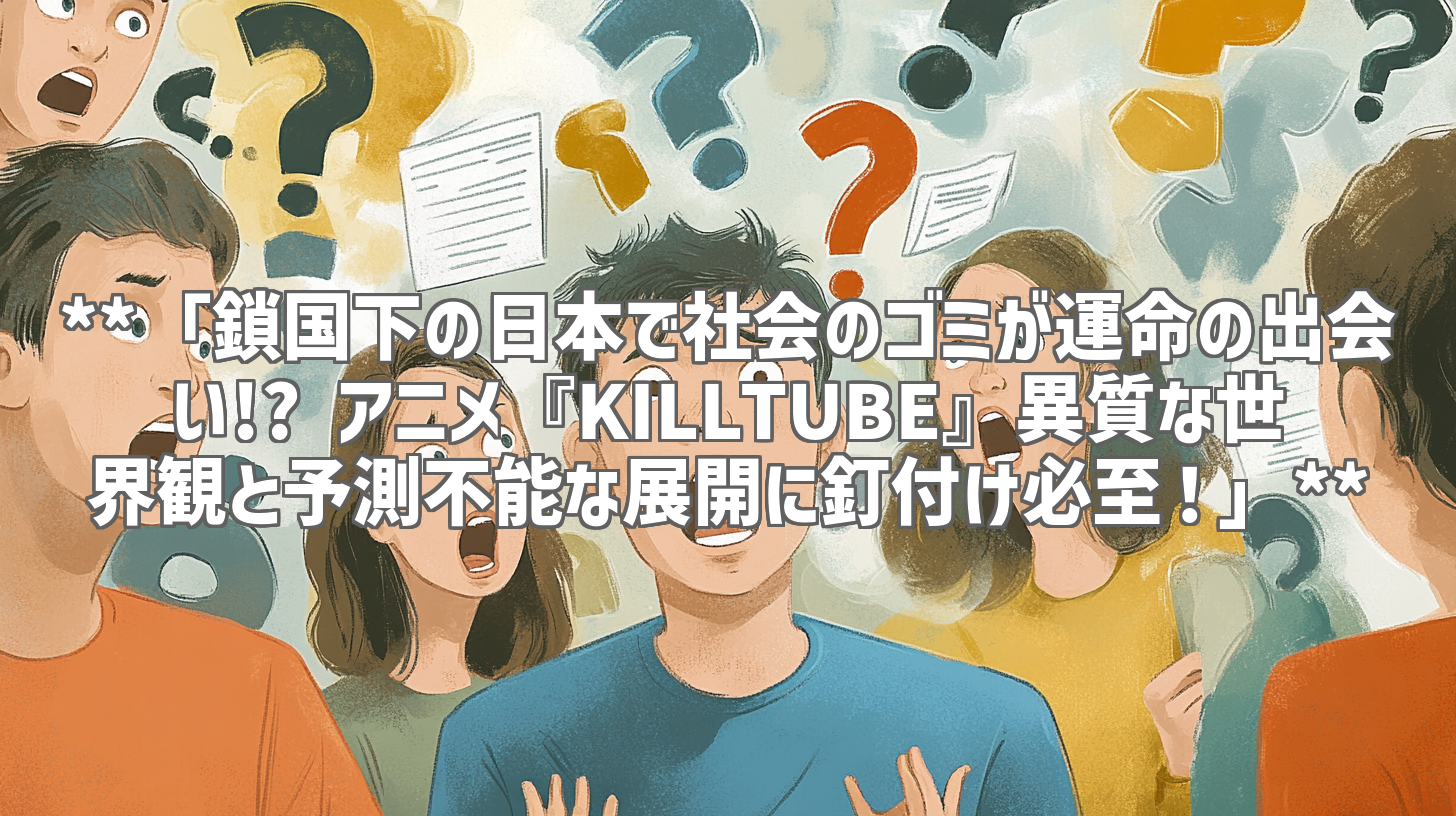 **「鎖国下の日本で社会のゴミが運命の出会い!? アニメ『KILLTUBE』異質な世界観と予測不能な展開に釘付け必至！」**