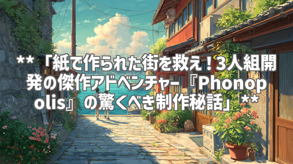 **「紙で作られた街を救え！3人組開発の傑作アドベンチャー『Phonopolis』の驚くべき制作秘話」**