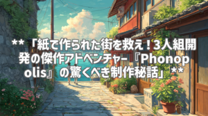 **「紙で作られた街を救え！3人組開発の傑作アドベンチャー『Phonopolis』の驚くべき制作秘話」**