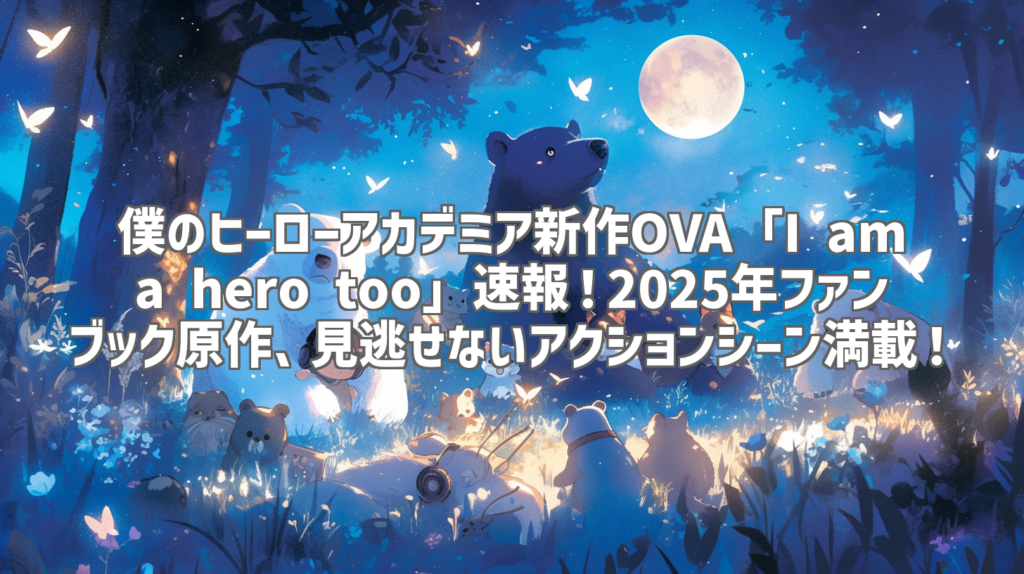 僕のヒーローアカデミア新作OVA「I am a hero too」速報！2025年ファンブック原作、見逃せないアクションシーン満載！