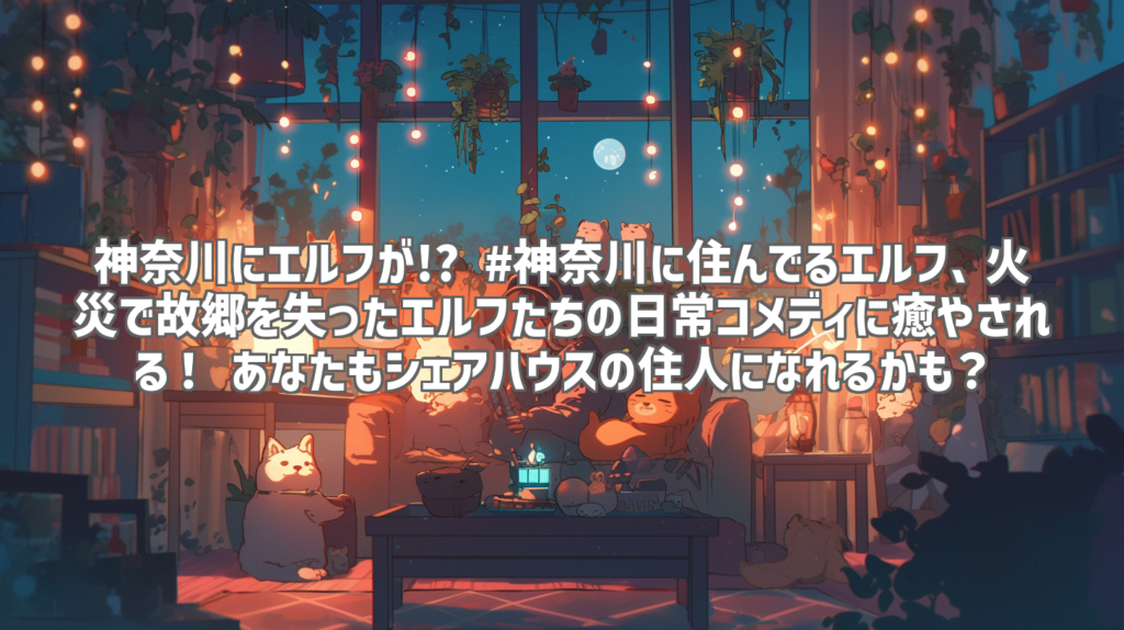 神奈川にエルフが!? #神奈川に住んでるエルフ、火災で故郷を失ったエルフたちの日常コメディに癒やされる！ あなたもシェアハウスの住人になれるかも？