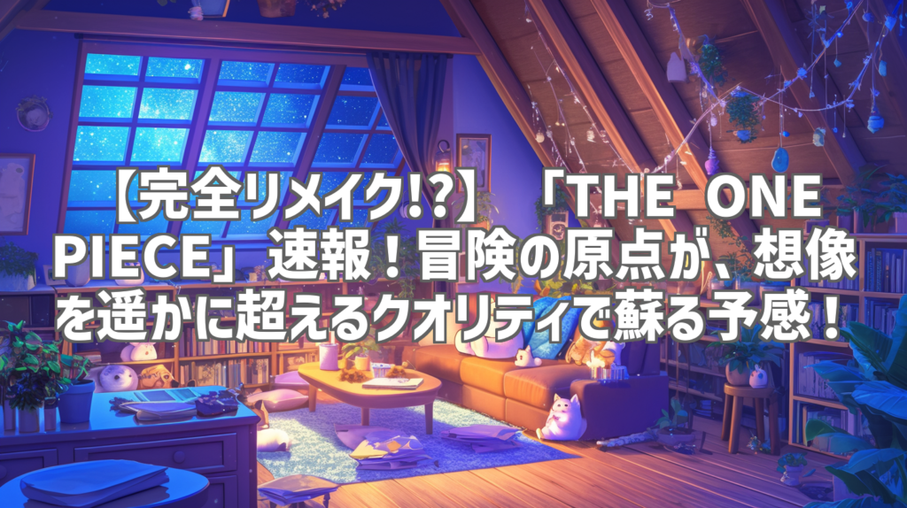 【完全リメイク!?】「THE ONE PIECE」速報！冒険の原点が、想像を遥かに超えるクオリティで蘇る予感！