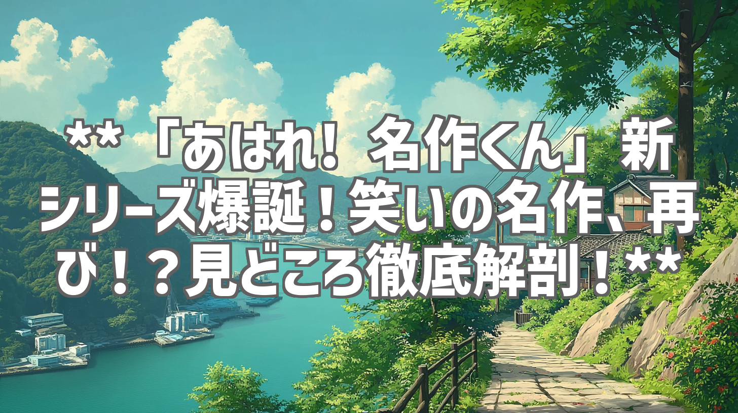 **「あはれ! 名作くん」新シリーズ爆誕！笑いの名作、再び！？見どころ徹底解剖！**