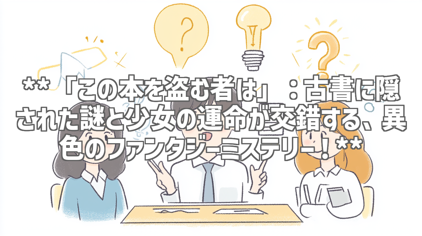 **「この本を盗む者は」：古書に隠された謎と少女の運命が交錯する、異色のファンタジーミステリー！**