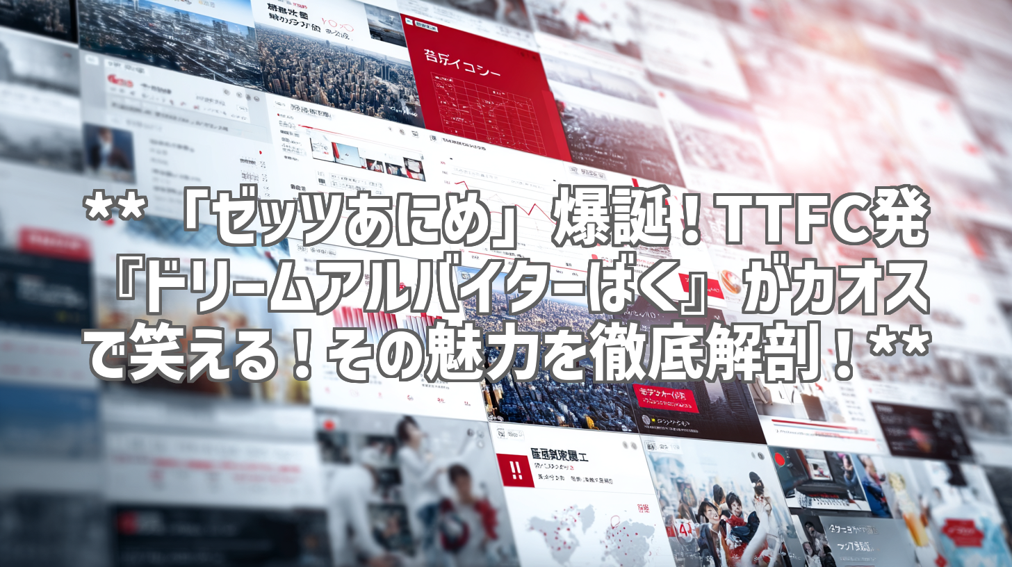 **「ゼッツあにめ」爆誕！TTFC発『ドリームアルバイターばく』がカオスで笑える！その魅力を徹底解剖！**
