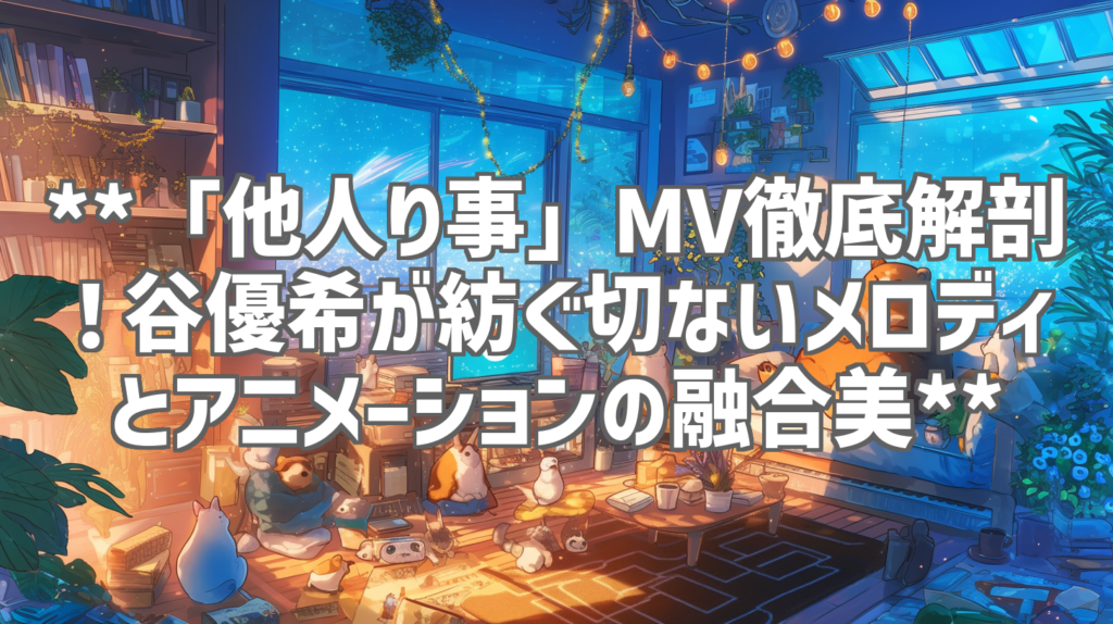 **「他人り事」MV徹底解剖！谷優希が紡ぐ切ないメロディとアニメーションの融合美**
