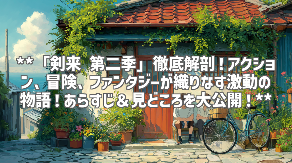 **「剣来 第二季」徹底解剖！アクション、冒険、ファンタジーが織りなす激動の物語！あらすじ＆見どころを大公開！**
