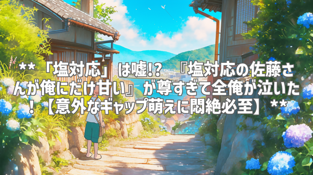 **「塩対応」は嘘!? 『塩対応の佐藤さんが俺にだけ甘い』が尊すぎて全俺が泣いた！【意外なギャップ萌えに悶絶必至】**