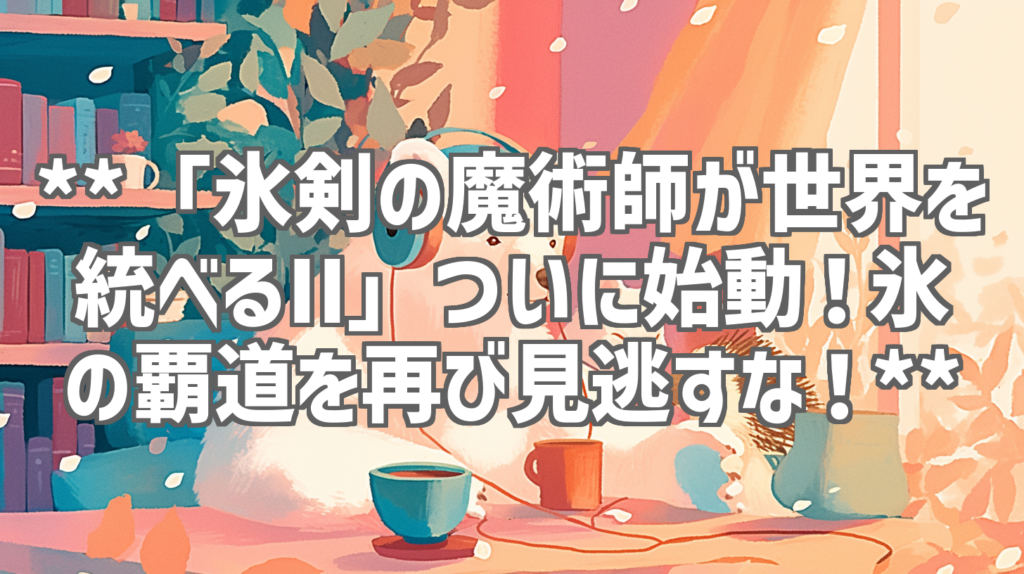 **「氷剣の魔術師が世界を統べるII」ついに始動！氷の覇道を再び見逃すな！**